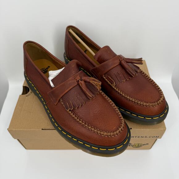 Dr. Martens Men's Adrian YS Cashew Ambassador Tassel Loafers Sz US12M EU46 Brown - Picture 1 of 7